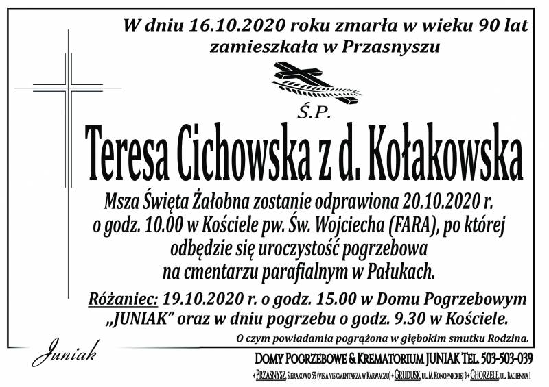 Teresa Cichowska z d. Kołakowska