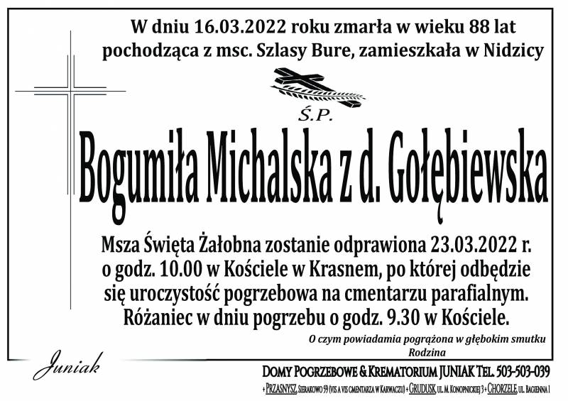 Bogumiła  Michalska z d. Gołębiewska