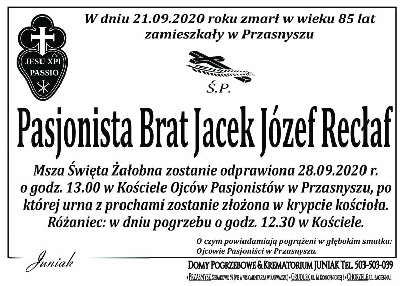 Pasjonista Brat Jacek Józef Recłaf
