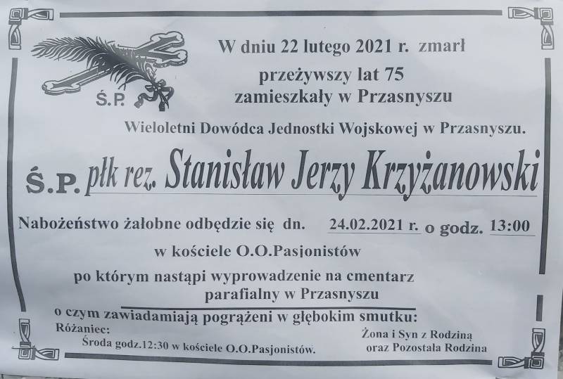 płk rez. Stanisław Jerzy Krzyżanowski