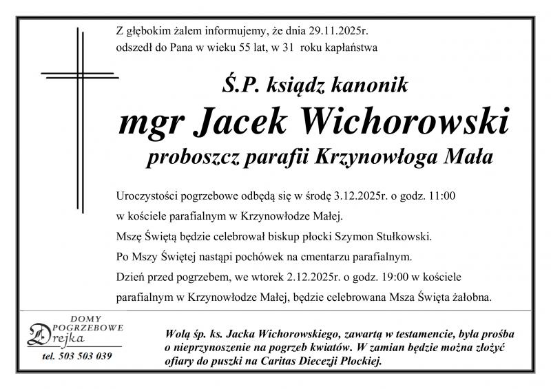 ksiądz kanonik  mgr Jacek Wichorowski