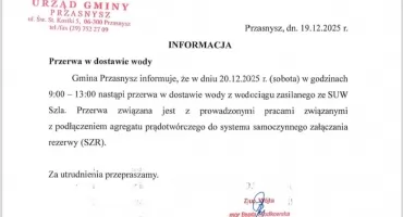 Przerwa w dostawie wody – informacja dla mieszkańców
