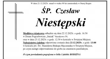 Na wieczną służbę odszedł chor. poż. w st. spocz. Czesław Niestępski
