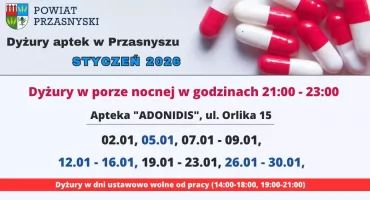 Dyżury aptek w Przasnyszu w styczniu 2026 roku – ważne informacje dla mieszkańców