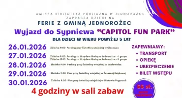 Ferie z biblioteką. Propozycja wyjazdów dla dzieci z gminy Jednorożec