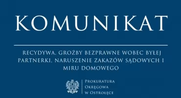 Zarzuty wobec mieszkańca Przasnysza. Sprawa dotyczy przemocy i łamania sądowych zakazów