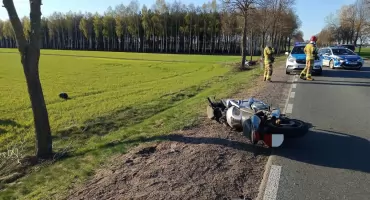 Wypadek motocyklistów na DK57. Jedna osoba poszkodowana
