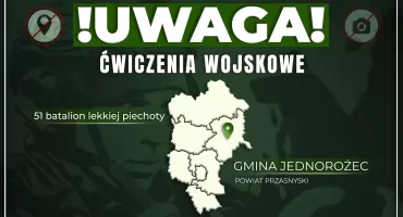 Wojsko będzie ćwiczyć w gminie Jednorożec. Mieszkańcy usłyszą odgłosy „pola walki”