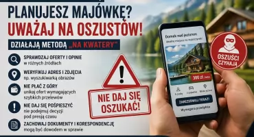 Policja ostrzega przed oszustami na „kwatery”. Uważaj przed majówką