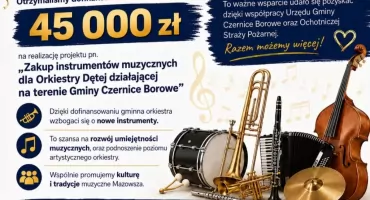 Nowe instrumenty dla orkiestry w gminie Czernice Borowe. Jest 45 tysięcy złotych dofinansowania