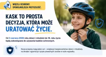 Kask obowiązkowy dla dzieci. Od czerwca 2026 nowe przepisy zmienią zasady na drogach
