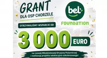Grant dla OSP Chorzele. Wsparcie Fundacji Bel na rozwój Młodzieżowej Drużyny Pożarniczej
