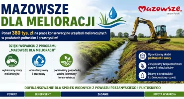 Ponad 380 tys. zł na meliorację. Wsparcie także dla spółki wodnej z gminy Krasne
