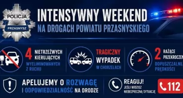 Intensywny weekend na drogach powiatu przasnyskiego. 