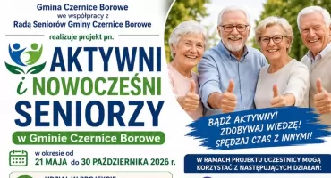 Rusza rekrutacja do projektu „Aktywni i nowocześni Seniorzy w Gminie Czernice Borowe”