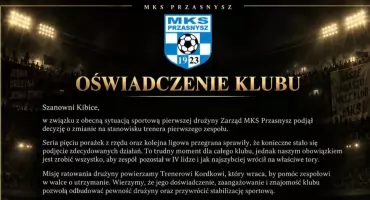 MKS Przasnysz w kryzysie. Klub podejmuje zdecydowane kroki, a do drużyny wraca trener Kordek
